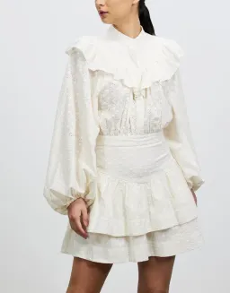 Shona Joy Magnolia Frill Mini Dress Cream Size 12 for rent on The Volte - image 2