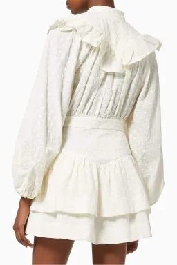 Shona Joy Magnolia Frill Mini Dress Cream Size 12 for rent on The Volte - image 4