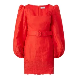 Rebecca Vallance Portia Broderie Anglaise Mini Dress Red Size 10 for rent on The Volte - image 4