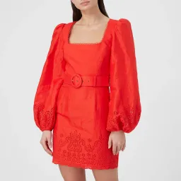 Rebecca Vallance Portia Broderie Anglaise Mini Dress Red Size 10 for rent on The Volte - image 3