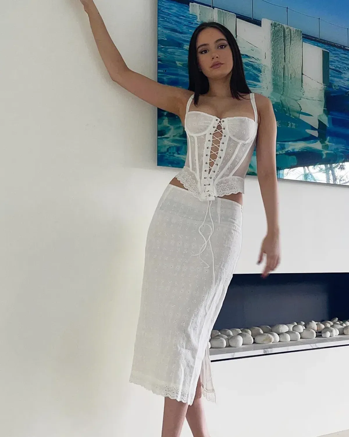 Miaou Mono Skirt & Deville Corset Set White Size 6 - Image 2