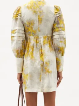 Zimmermann Botanica Wattle Linen Mini Dress Print Size 2 / Au 12 for rent on The Volte - image 3