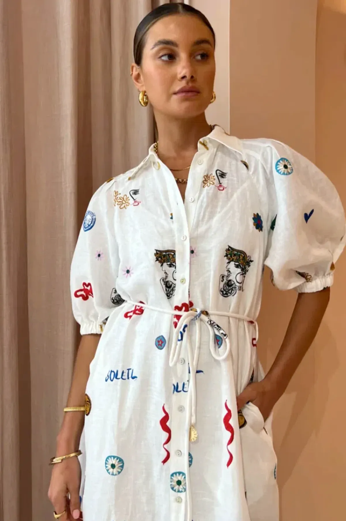 Alemais Soleil Embroidery Dress Print Size 10  - Image 2