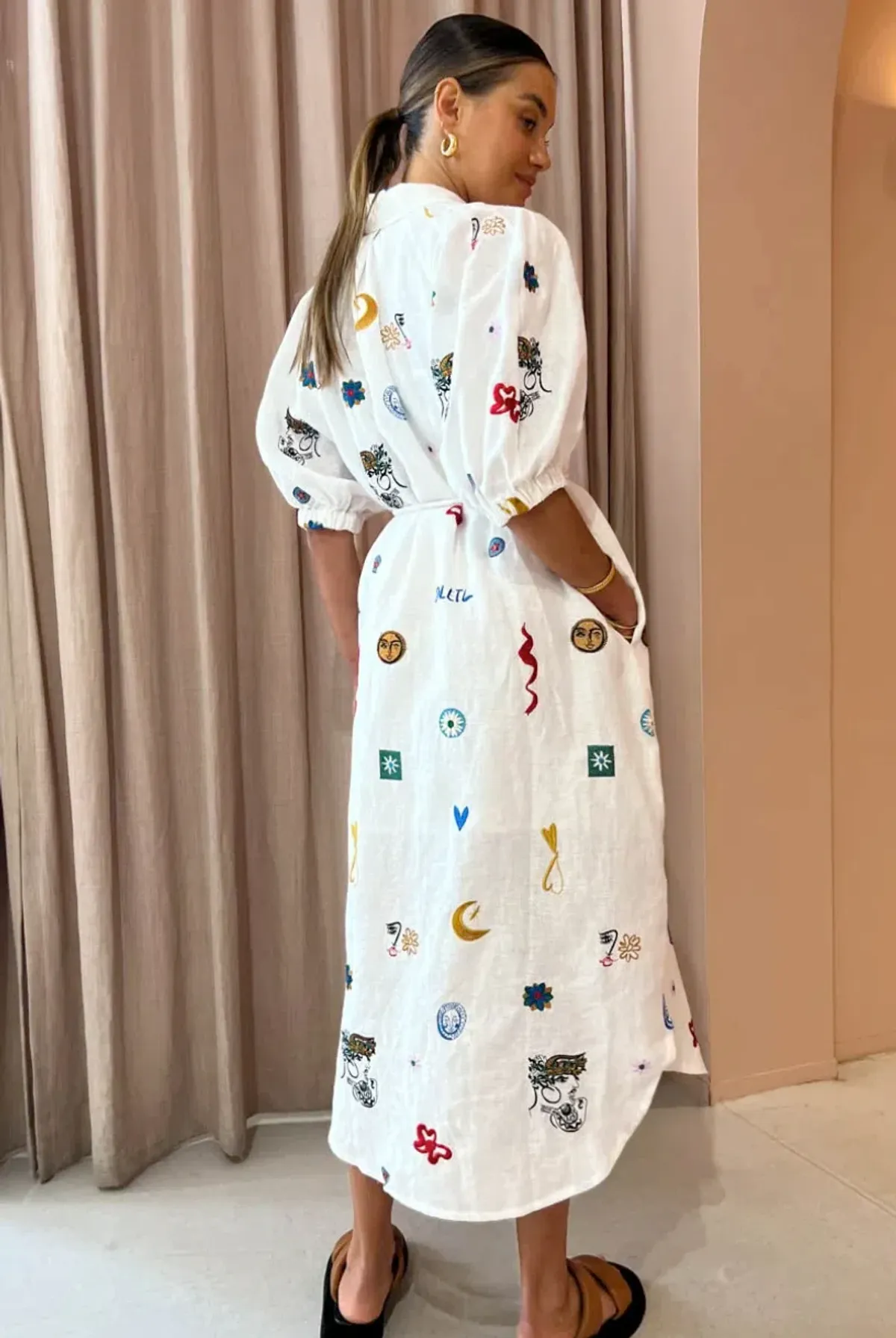 Alemais Soleil Embroidery Dress Print Size 10  - Image 3