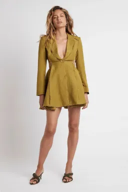 Aje  Martino Cut out Jacket Dress Green Size 14 for rent on The Volte - image 1