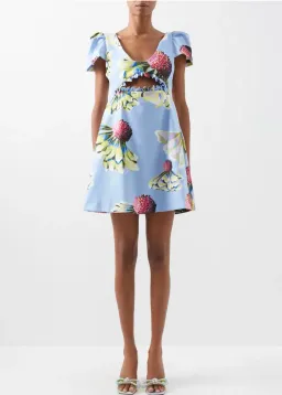 Kika Vargas Judith Tafffeta Dress Floral Print Size XS / AU 6  for rent on The Volte - image 1