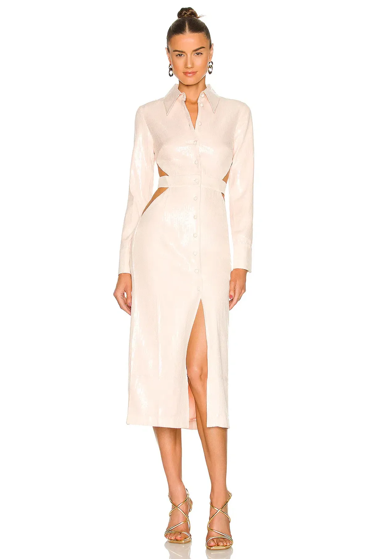 Alice McCall Night Sky Trench Dress Blush Pink Sequin Midi Dress Size 8 - Image 2