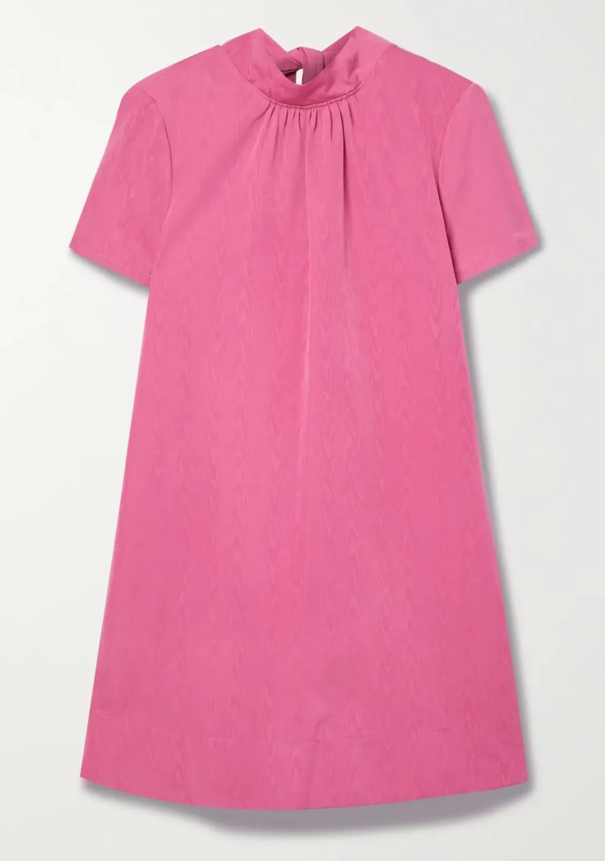 Staud Mini Ilana Bow Neck Dress Pink Size M/AU 10 - Image 5