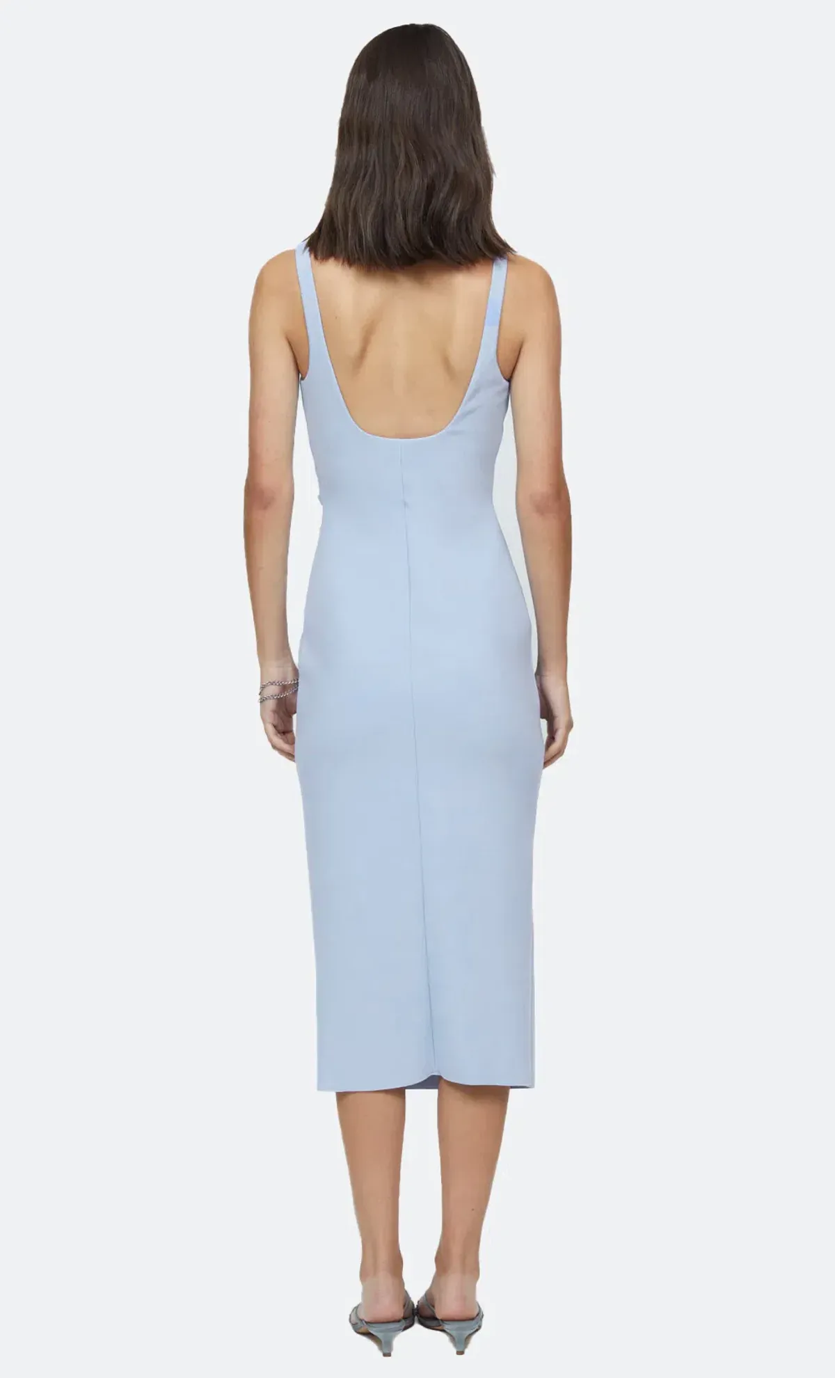 Bec & Bridge Karina Tuck Midi Dress Powder Blue Size 8 - Image 4