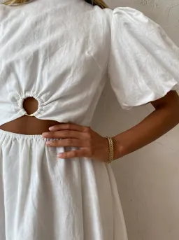 By Nicola Dahlia Ring Detail Maxi Dress in White Size 8 for rent on The Volte - image 6