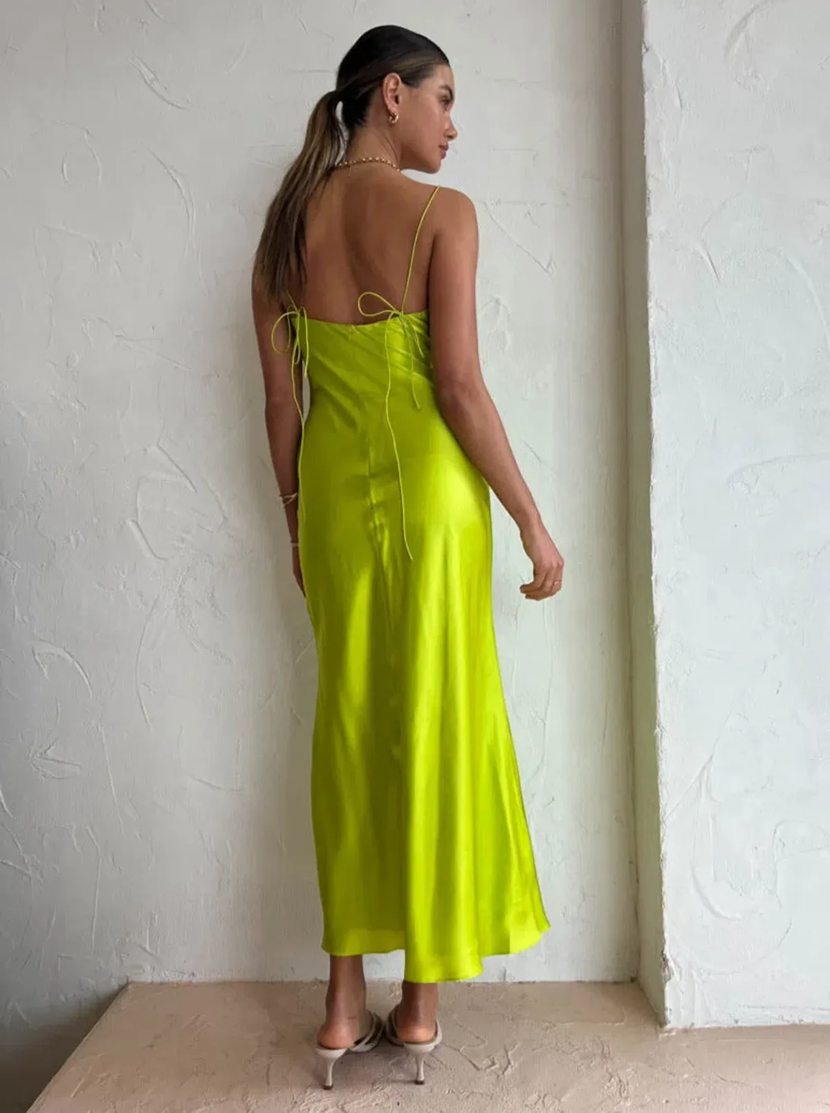 Ginia Sonia Maxi Dress in Electric Lime Size M / Au 10 - Image 3