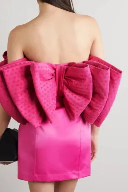 Rotate By Birger Christensen Natalie Bow Dress Pink Size 10 for rent on The Volte - image 4