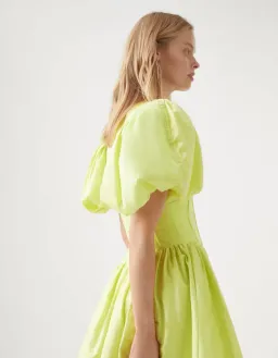 Aje Gianna Puff Sleeve Mini Dress Lime Green Size 10 / M for rent on The Volte - image 3