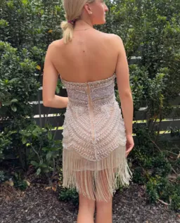 Albina Dyla Wild Corset Short Dress Silver/Nude Size 6 for rent on The Volte - image 8