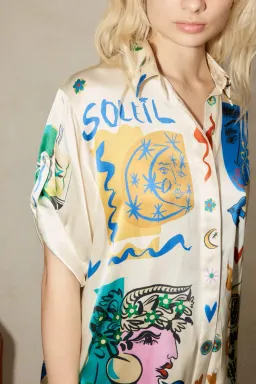 Alemais Soleil Oversized Shirt and Ruffle Skirt Set Print Size 14 for rent on The Volte - image 5