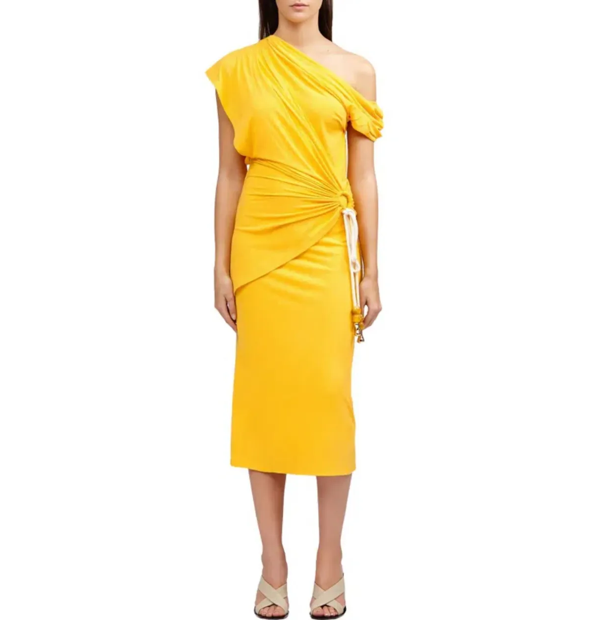 Acler Karline Midi Dress Citrus Yellow Size AU 10 - Image 1