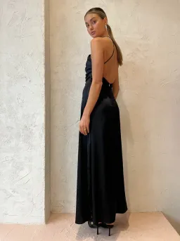 Sonya Moda Satin Embellished Keyhole Maxi Dress Black Size 8 for rent on The Volte - image 4