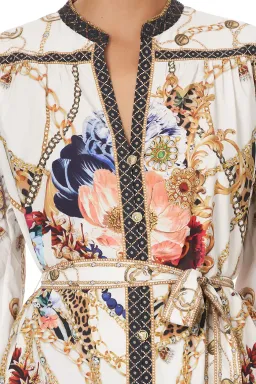 Camila Blouson Sleeve Shirt Dress Reign Supreme Print Size S/AU 6 for rent on The Volte - image 5