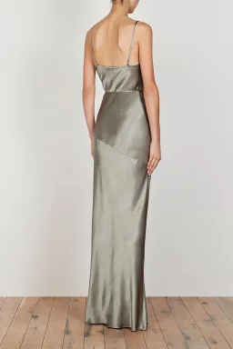 Shona Joy La Lune Bias Cowl Maxi Dress Sage Size 10  for rent on The Volte - image 2