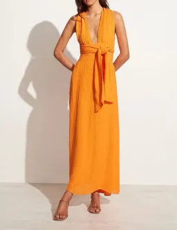 Faithfull The Brand Tropiques Maxi Dress Orange Size 8 / S for rent on The Volte - image 1