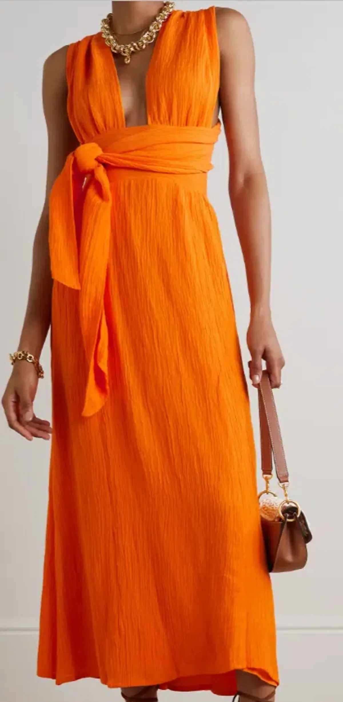 Faithfull The Brand Tropiques Maxi Dress Orange Size 8 / S - Image 3