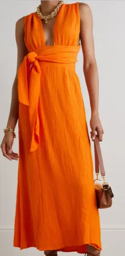 Faithfull The Brand Tropiques Maxi Dress Orange Size 8 / S for rent on The Volte - image 3
