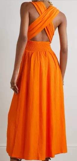 Faithfull The Brand Tropiques Maxi Dress Orange Size 8 / S for rent on The Volte - image 4