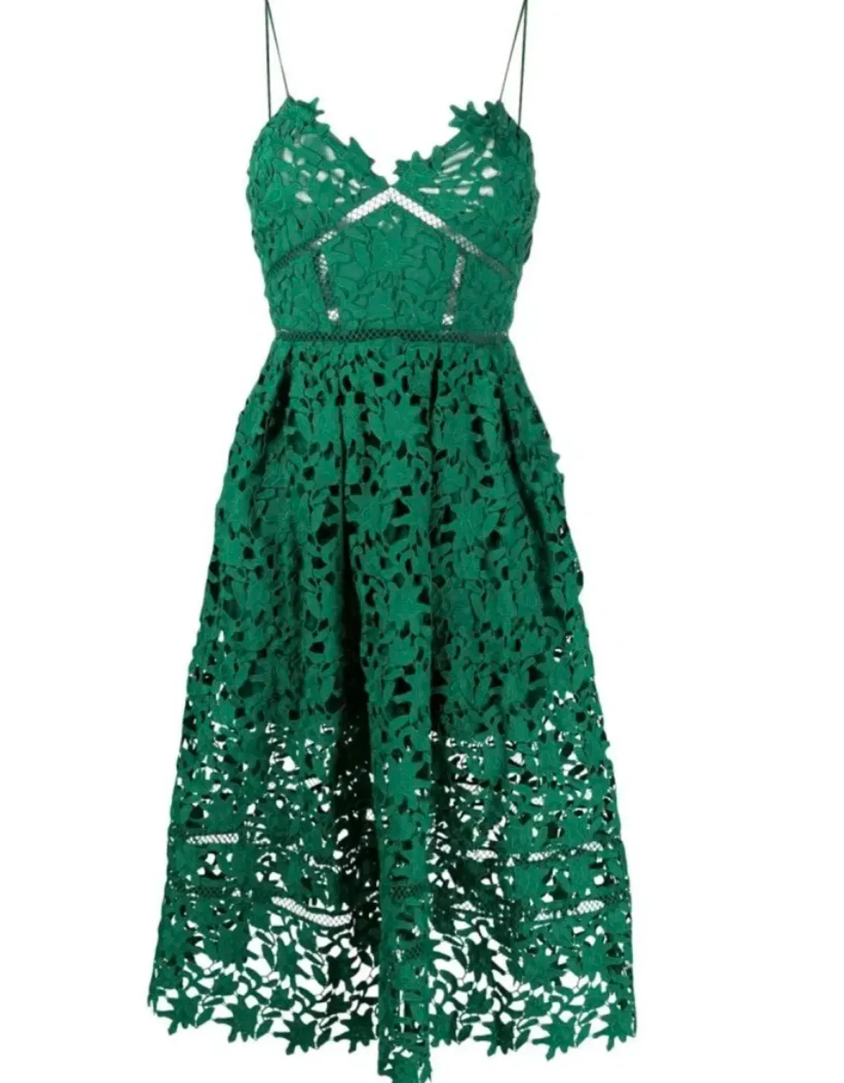 Self Portrait Azalea Midi Dress Emerald Green Size 14 - Image 3