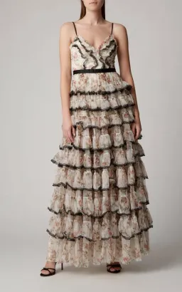 Needle and Thread Garland Marie Ruffled Tulle Gown Floral Size 8  for rent on The Volte - image 1
