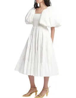 Aje Cherished Midi Dress Ivory White Size 8 / S for rent on The Volte - image 1