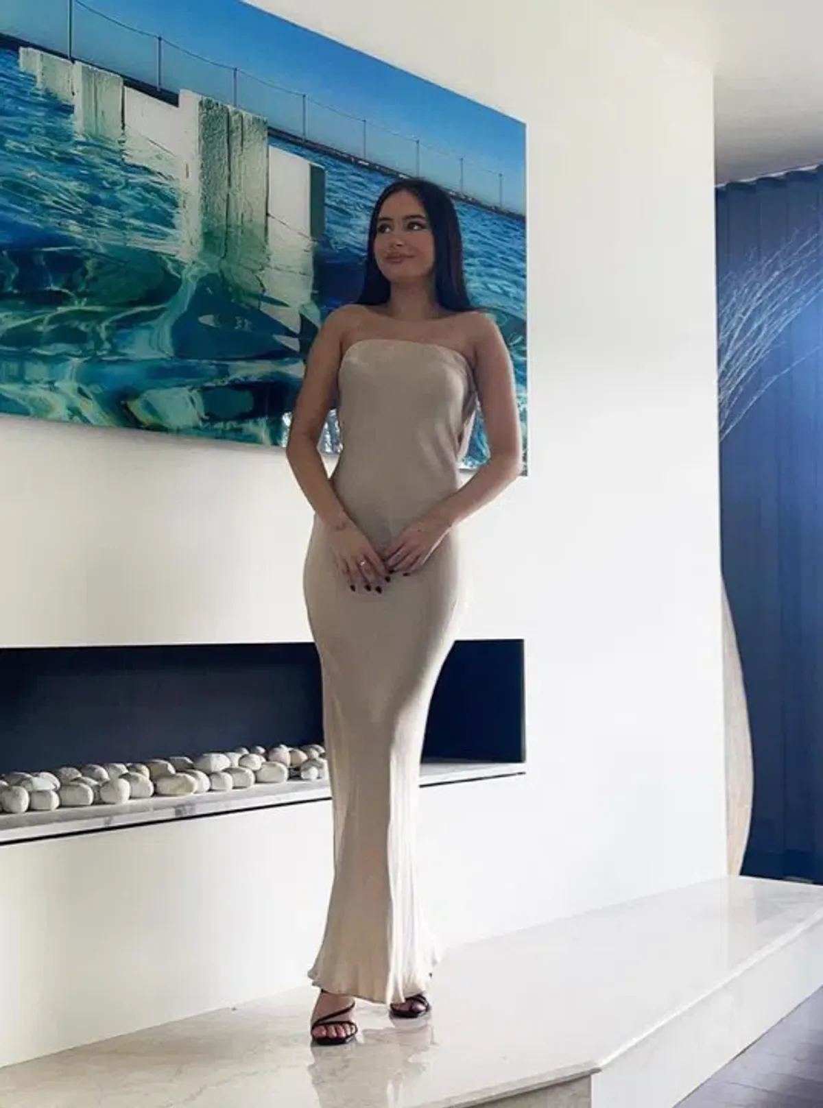 Bec & Bridge Moon Dance Strapless Dress Sand Size 6 - Image 4