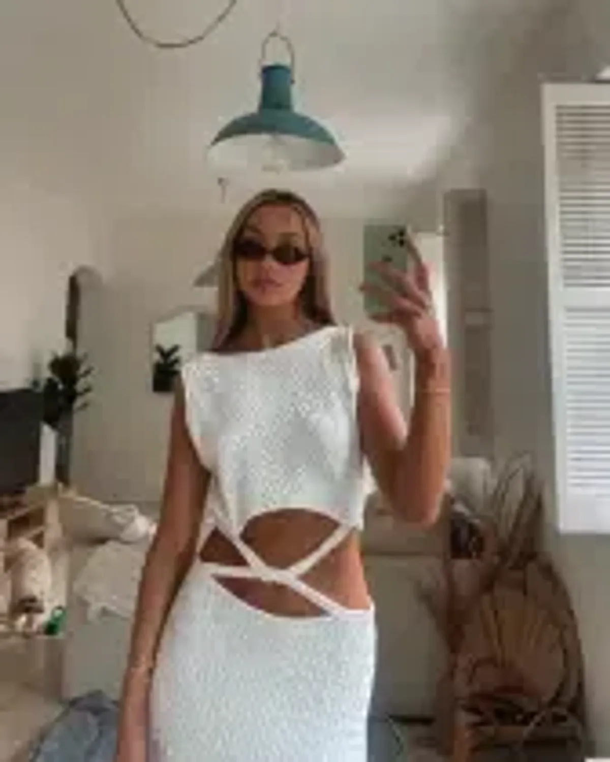 Bec and Bridge Effie Knit Cut Out Dress in white size 6 - Image 3