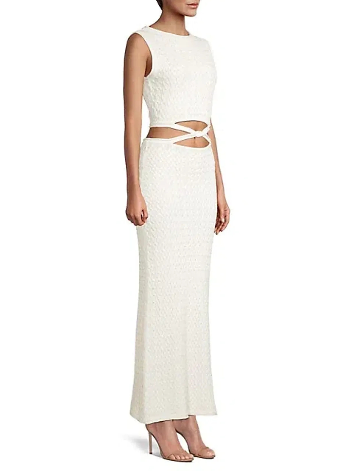 Bec and Bridge Effie Knit Cut Out Dress in white size 6 - Image 2