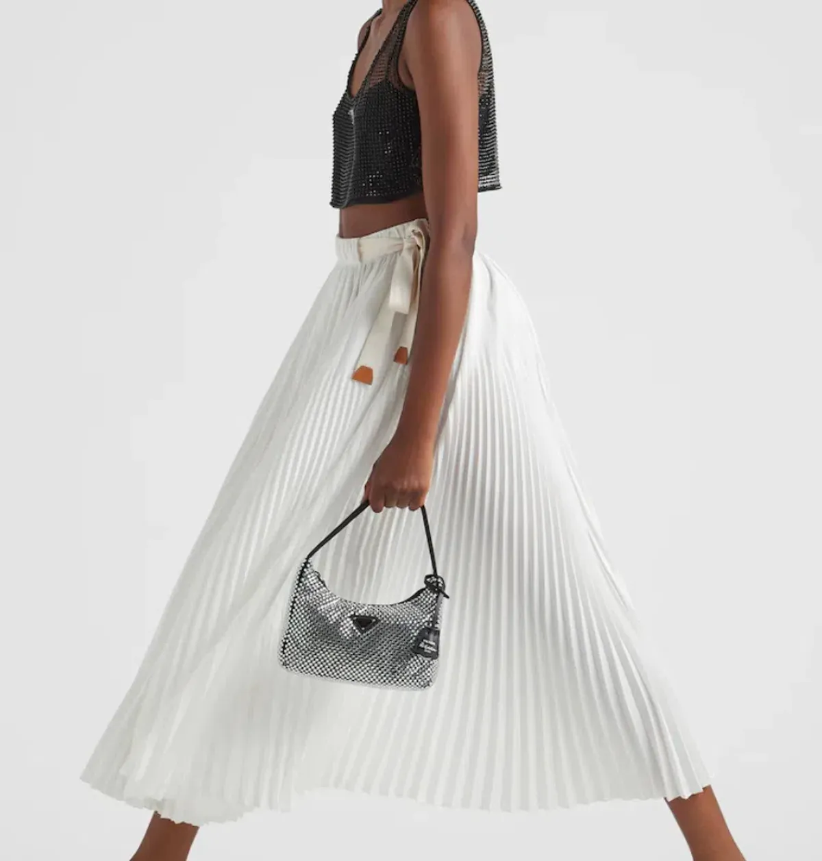 Prada Satin Bag with Crystals - Image 4