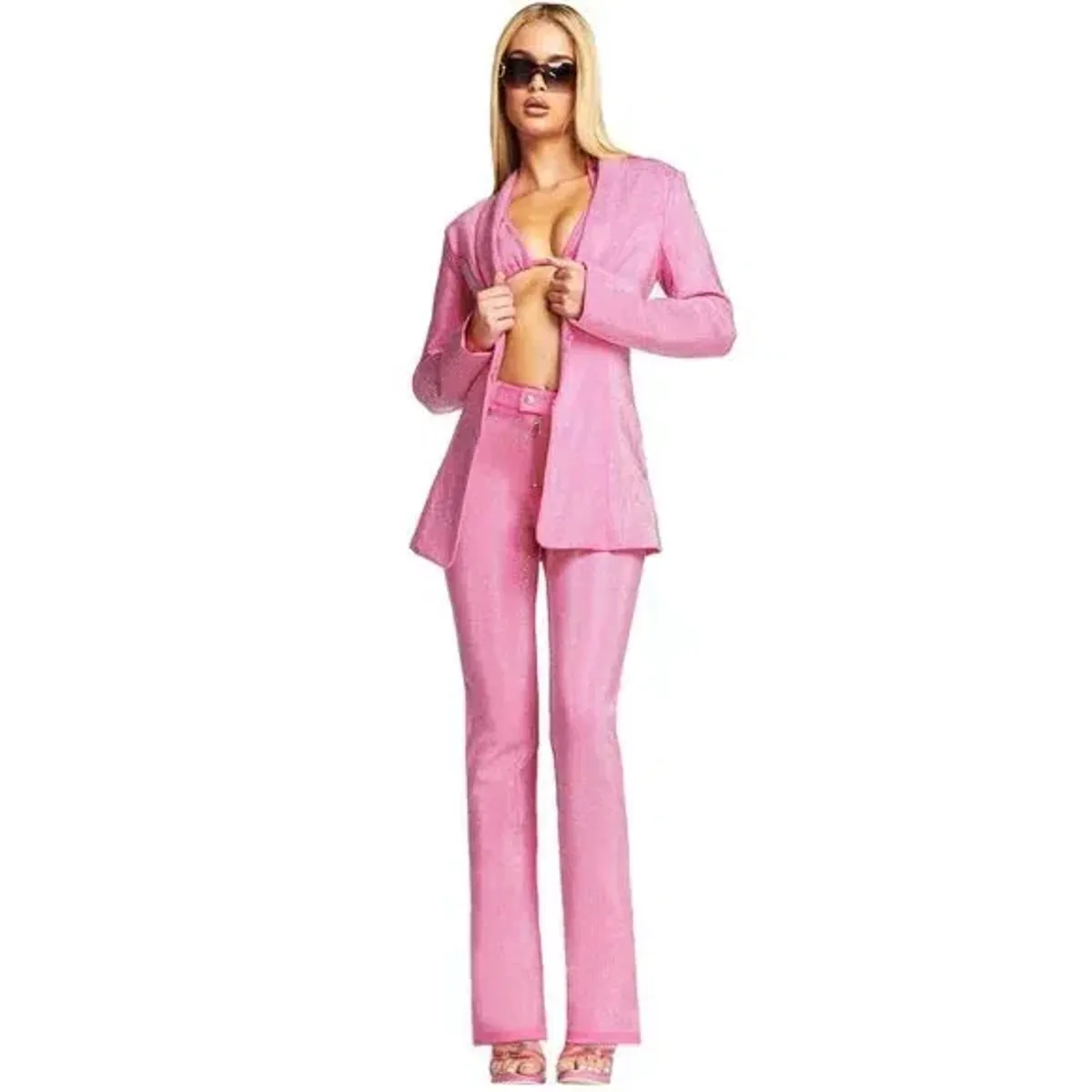 I.AM.GIA Maria Jacket and Pants and Kora Bra Top Set in Pink Rhinestones Size xxs - Image 3