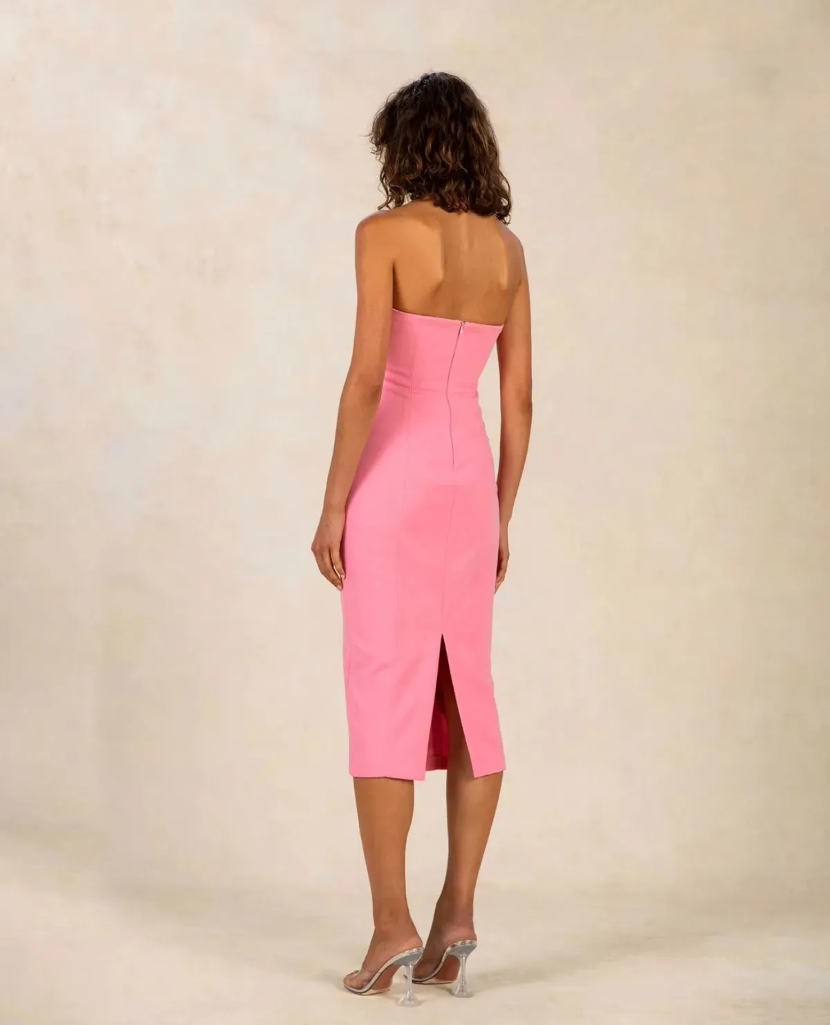 MISHA Antonella Bonded Crepe Midi Dress Pink Size 8/S - Image 2