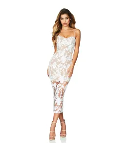 Nookie Enchant Midi Dress White/Nude Size XS / Au 6 for rent on The Volte - image 1