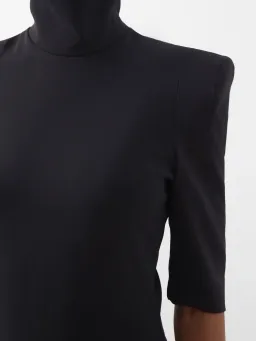 MONOT Turtleneck High Side Slit Dress Black for rent on The Volte - image 4