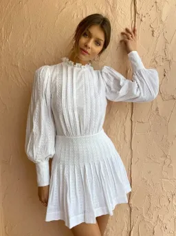 Bec & Bridge Elodie Mini Dress in Ivory Size 12 for rent on The Volte - image 2