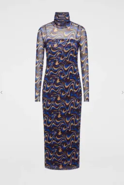 Scanlan Theodore Italian Wave Print Mesh Dress Print Size 6 for rent on The Volte - image 3
