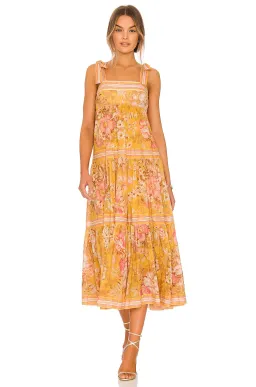 Zimmermann Pattie Tie Shoulder Midi Dress Floral Size 0 / Au 8 for rent on The Volte - image 1
