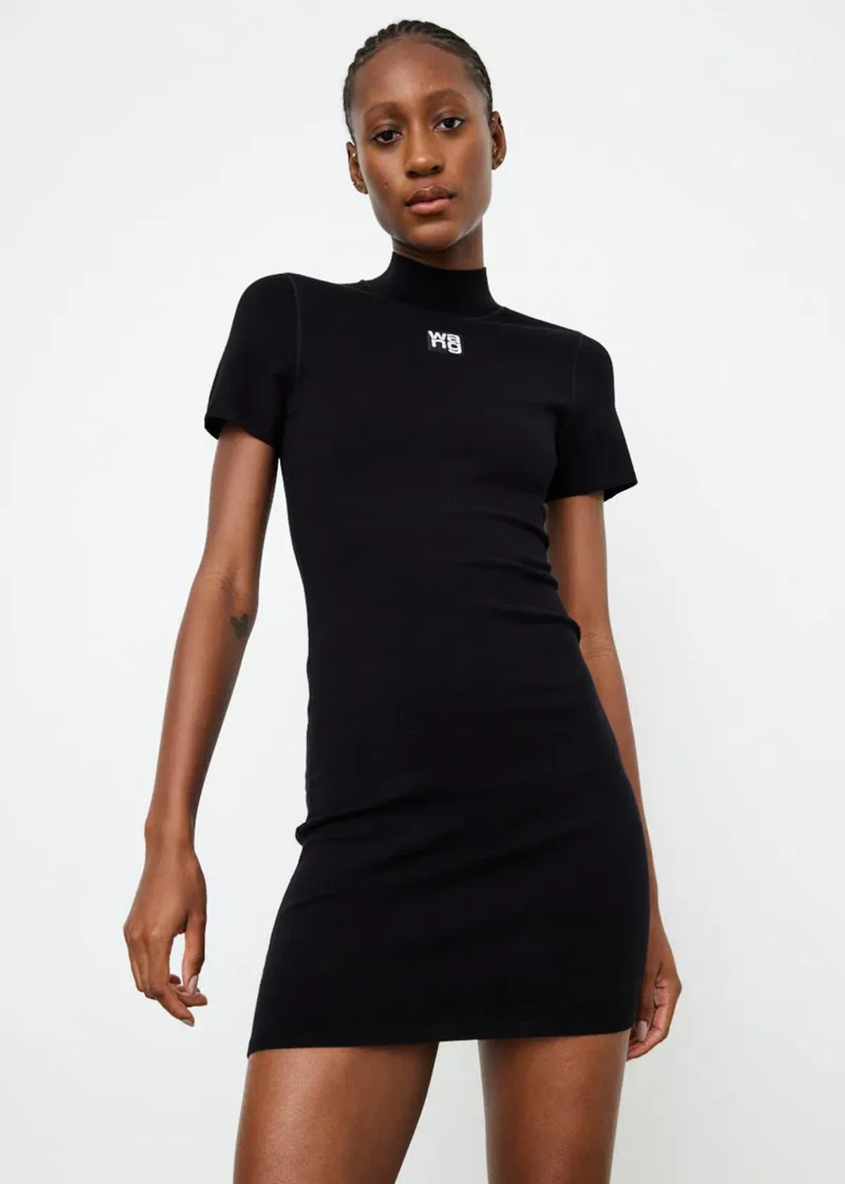 Alexander Wang Logo T-Shirt Dress Black Size 6 - Image 4