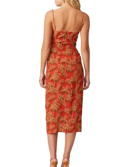 Bec & Bridge Shady Palm Dress Orange Size AU 8 for rent on The Volte - image 2