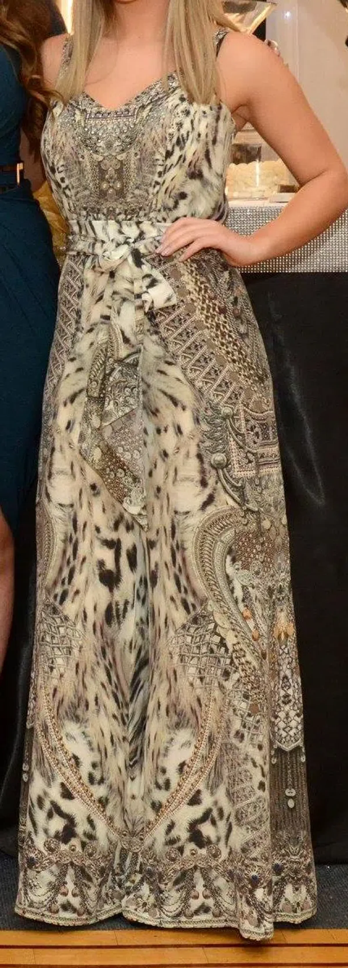 Camila Enspiritu Wide Leg Jumpsuit - Print Gold Size 1 / AU 8 - Image 2