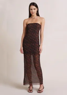 Bec & Bridge Checkmate Strapless Maxi Dress Print Size 12 for rent on The Volte - image 1