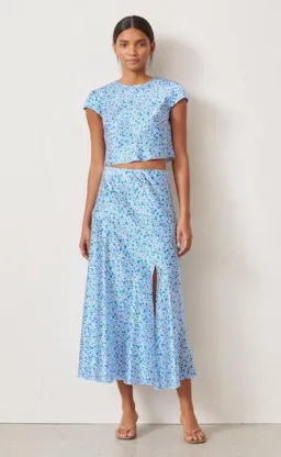 Bec & Bridge Alizee Midi Skirt Blue Size 10 / M for rent on The Volte - image 1