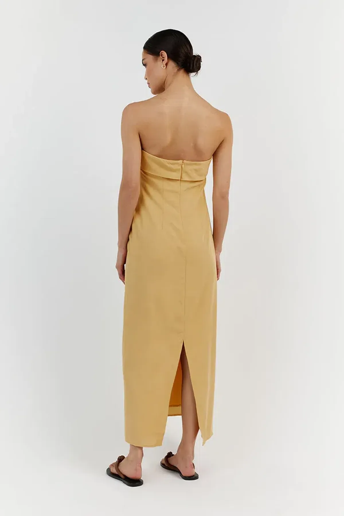 Dissh Kai Strapless Midi Dress Lemon Size 10 / M - Image 3