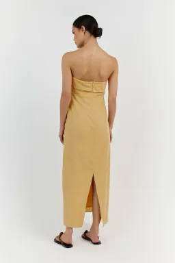 Dissh Kai Strapless Midi Dress Lemon Size 10 / M for rent on The Volte - image 3