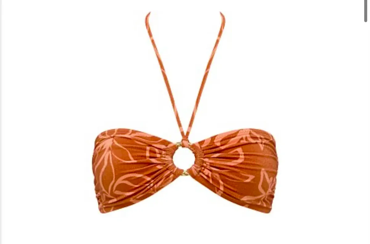 Bec & Bridge Aurora Bikini Top Orange Floral Size 8 - Image 3