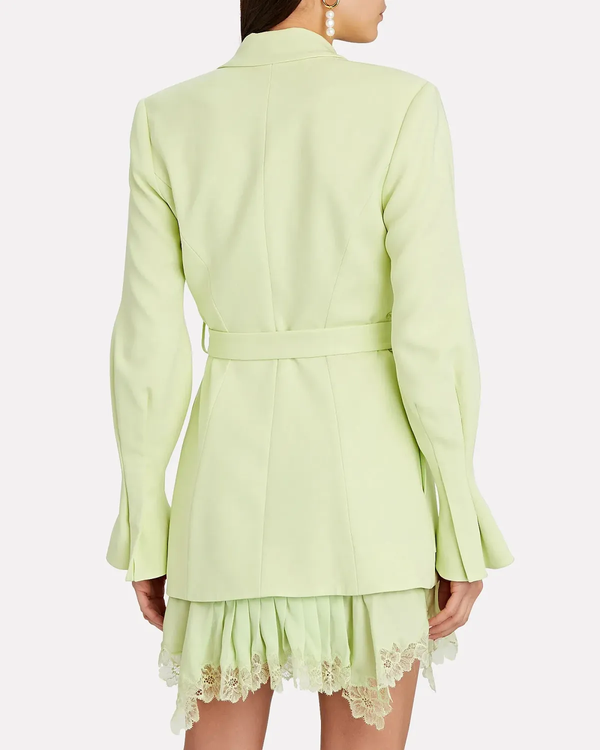 Jonathan Simkhai Victoria Lace Trimmed Blazer Dress Green Size 12 - Image 3